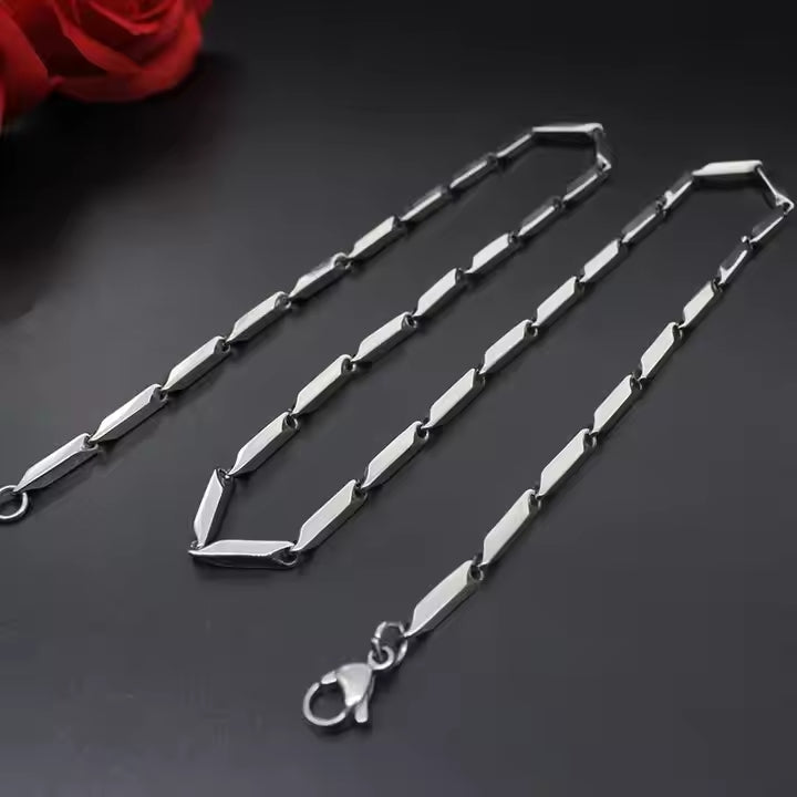 Men's Sleek Stainless Steel Mariner Link Chain Necklace – Modern Minimalist Jewelry