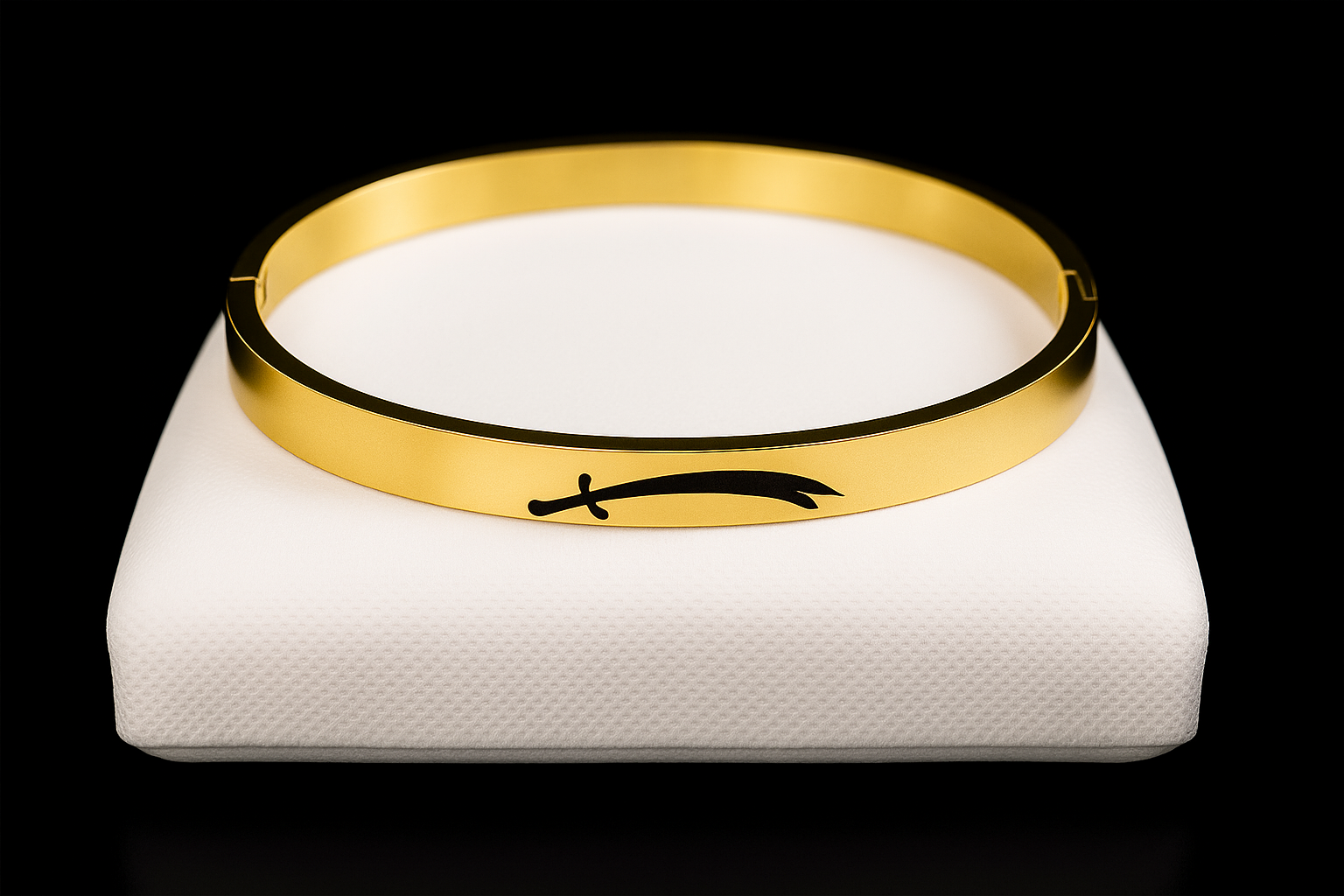 Customized Black Stainless Steel Zulfiqar Kara – Islamic Bold Style